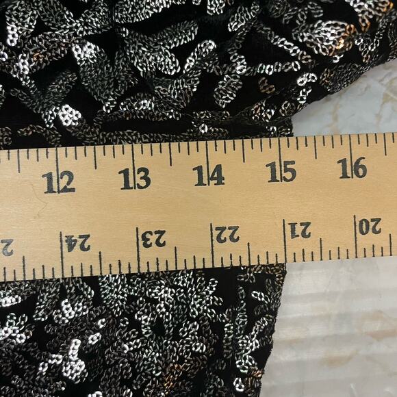 Reformation Long Sleeve Sequins Wrap Cocktail Party Mini Dress XS Black - Picture 13 of 15